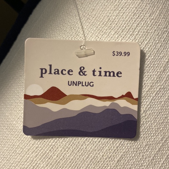 NEW Navy and White Embroidered Trees Accent Throw Pillow 12” x 20” WANDER w/Tags - Picture 7 of 9